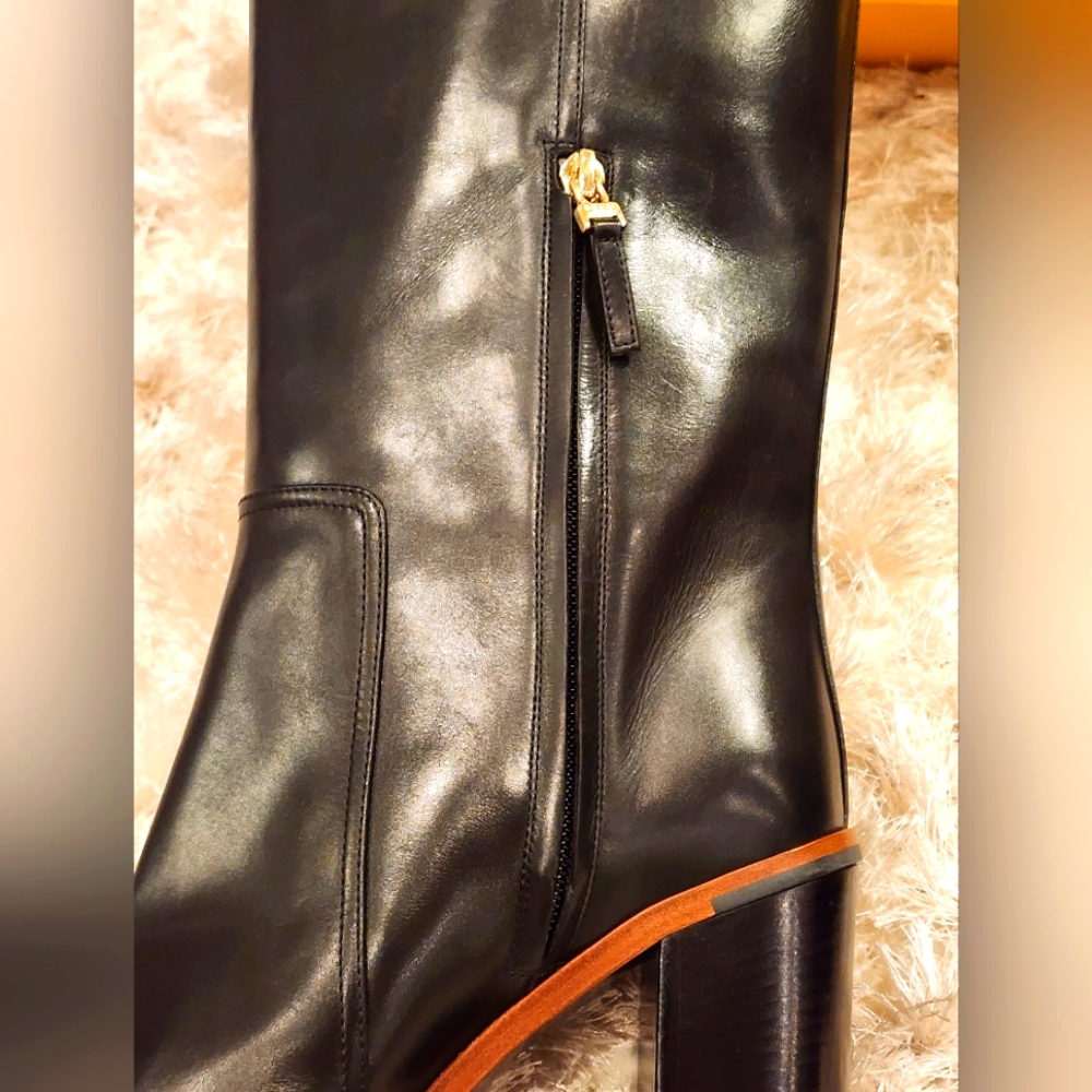 $1550 Brand New 100% Auth Fendi Over the Knee Black Leather Boots Sz 39 9 - Picture 6 of 13